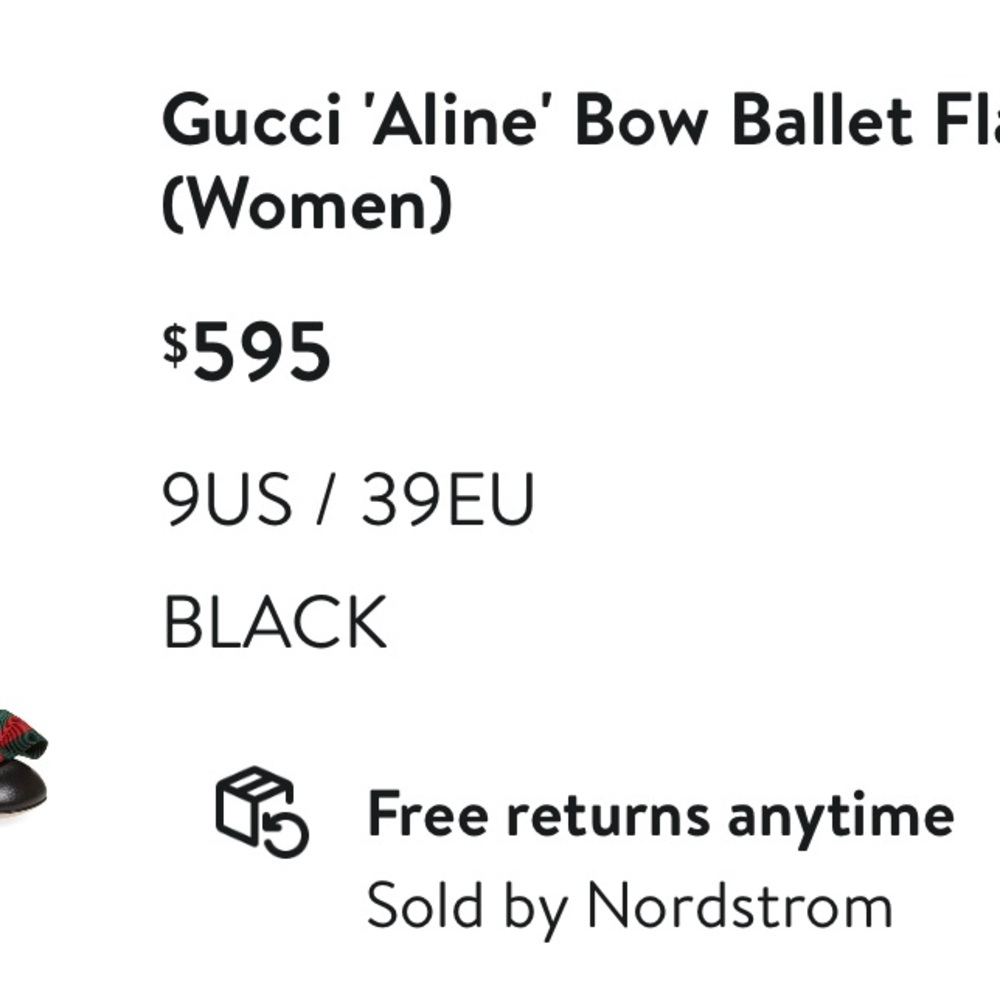 Gucci Women's Black Leather Flats with Bow - Picture 6 of 6